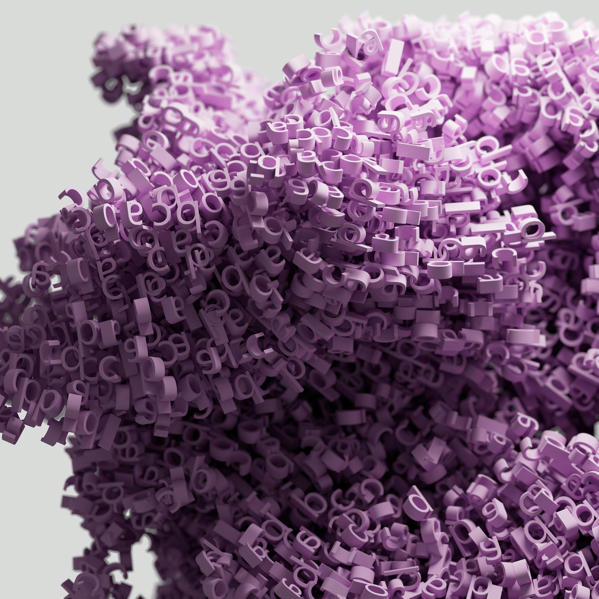 A Captivating 3d Rendering Of Purple Letters